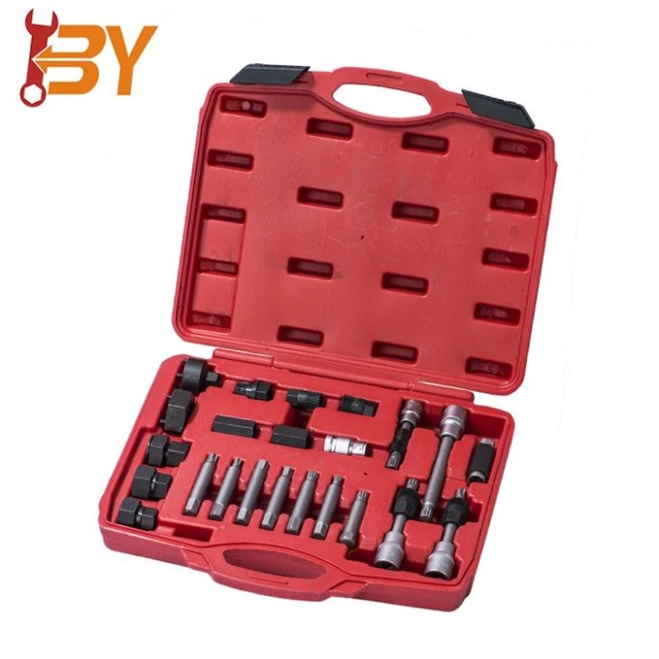 Professional Engine Auto Service Tool 24pcs Alternator Freewheel Pulley Removal Kit